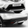  Передняя и задняя накладки на бампер для Nissan Qashqai 2014+ (Avtm, QAS-RF001)