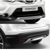   Передняя и задняя накладки на бампер для Nissan Qashqai 2014+ (Avtm, QAS-RF001)