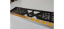  Рамка под номерной знак (хром, с желтой надписью Volvo XC60) (st-line, volvoxc60.01y)